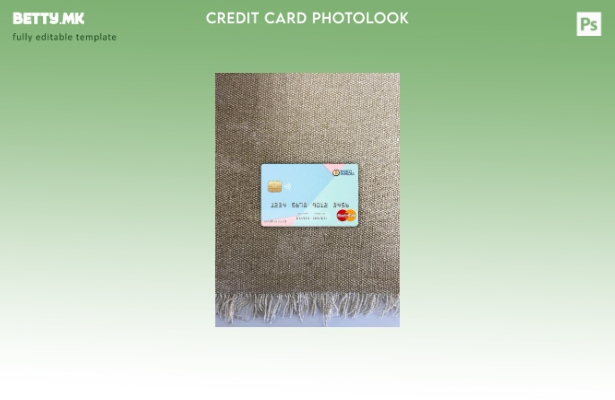 модерен стил на предниот шаблон за фото изглед на мастер карта на банката Костар